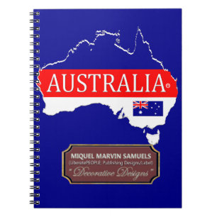 Caderno Espiral País australiano esboço Sinalizador Cores Modernas