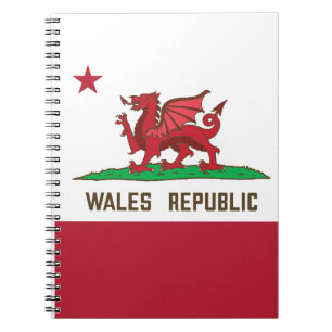 Caderno Espiral País de Gales Dragon Flag Welsh Pride