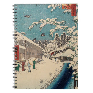Caderno Espiral País japão da paisagem de inverno de Hiroshige