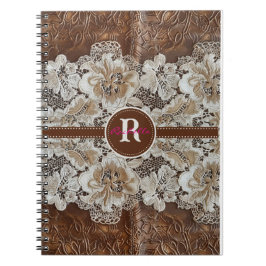 Caderno Espiral País Ocidental Couro n Local Nome inicial