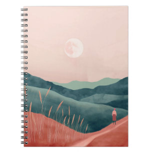 Caderno Espiral Paisagem Boho Abstrato (7)