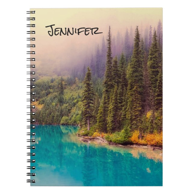 Caderno Espiral Paisagem Cêntica do Norte Personalizada (Frente)