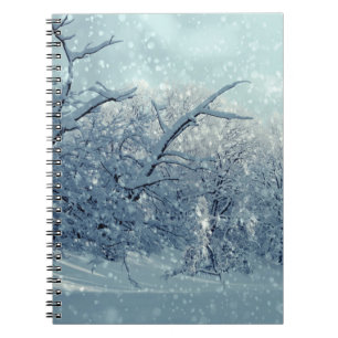 Caderno Espiral Paisagem das árvores de inverno