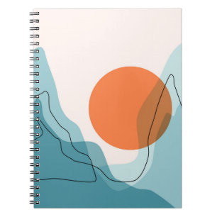 Caderno Espiral Paisagem de abstrato, paisagem plana