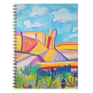 Caderno Espiral Paisagem de Aquarela Colorida Kitchen Mesa