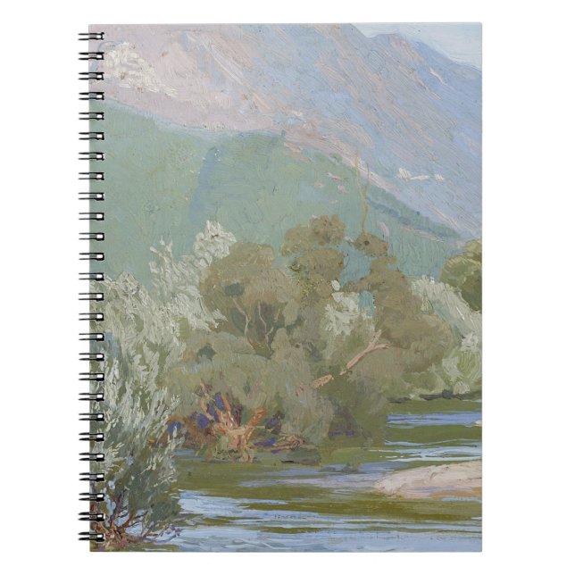 Caderno Espiral Paisagem de Arte Nouveau Respiradora do Rio Aniene (Frente)