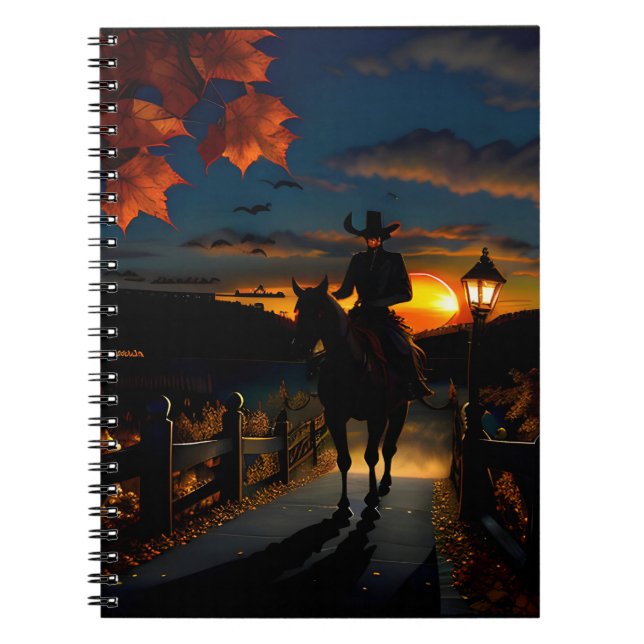Caderno Espiral Paisagem de Halloween Sete (Frente)