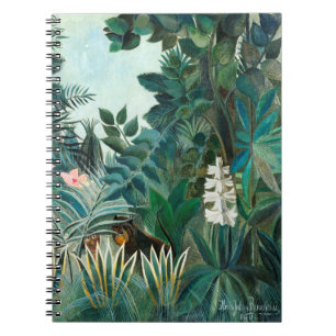 Caderno Espiral Paisagem de Henri Rousseau com Ga Botânica Macaco