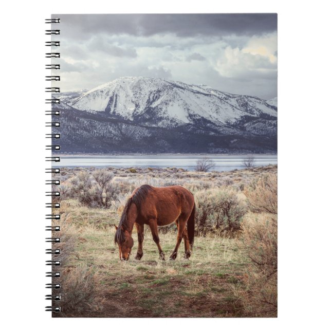 Caderno Espiral Paisagem de inverno de Nevada. (Frente)