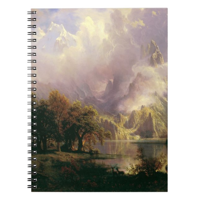 Caderno Espiral Paisagem de Montanha Rochosa Cenário Majestoso (Frente)