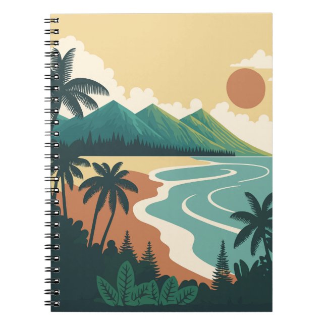 Caderno Espiral Paisagem do Havaí (Frente)