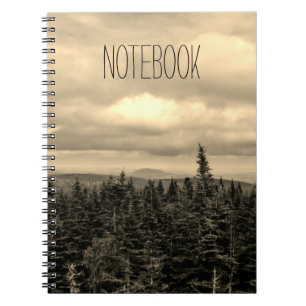 Caderno Espiral Paisagem do Sepia do modelo do texto