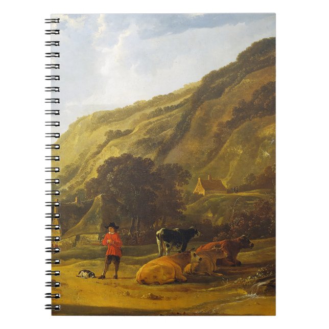 Caderno Espiral Paisagem fluvial com os cavaleiros Aelbert Cuyp (Frente)