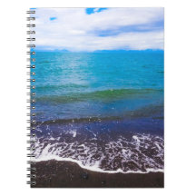 Caderno Espiral Paisagem Marinha Costeira Azul