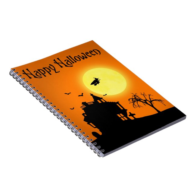 Caderno Espiral Paisagem Silhoule Feliz Halloween (Lado Direito)