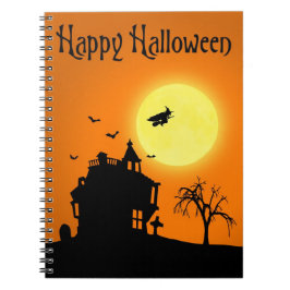 Caderno Espiral Paisagem Silhoule Feliz Halloween