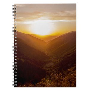 Caderno Espiral Paisagem Sunset Sobre Montanhas