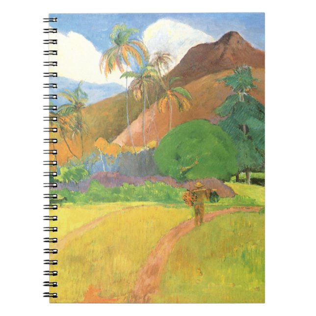 Caderno Espiral Paisagem Taitiana, Montanhas Taiti, Paul Gauguin (Frente)