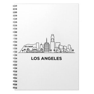 Caderno Espiral Paisagem Urbana de Los Angeles Minimalista Arte de