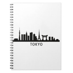 Caderno Espiral Paisagem Urbana do Japão Viagem Silhueta do Hori