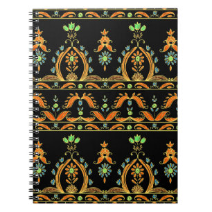 Caderno Espiral Paisley Bohemian Kashmir Textile Design