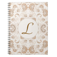 Paisley em Beige Aestética Moderna Tan Brown Init.