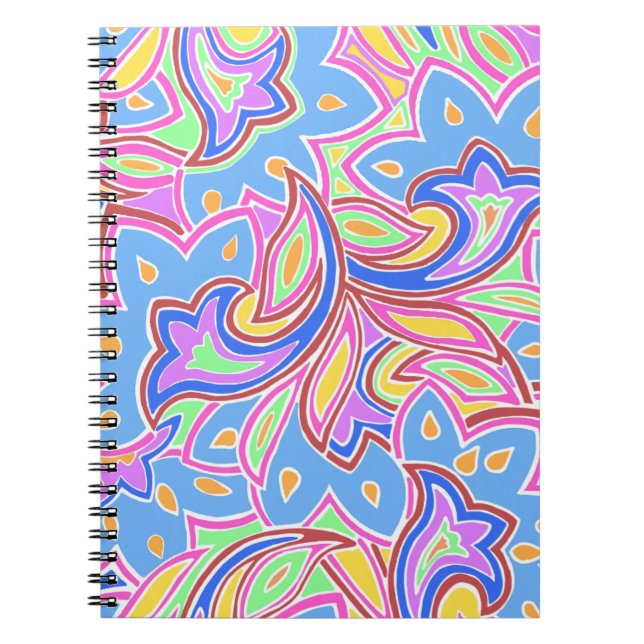 Caderno Espiral Paisley Multi (Frente)