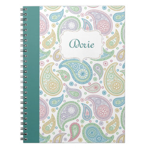 Caderno Espiral Paisley no notebook Peacock