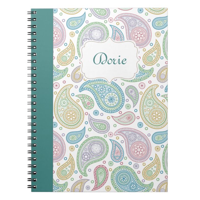 Caderno Espiral Paisley no notebook Peacock (Frente)
