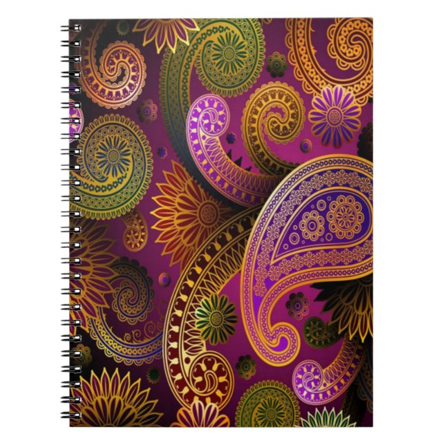 Caderno Espiral Paisley Purple (Frente)