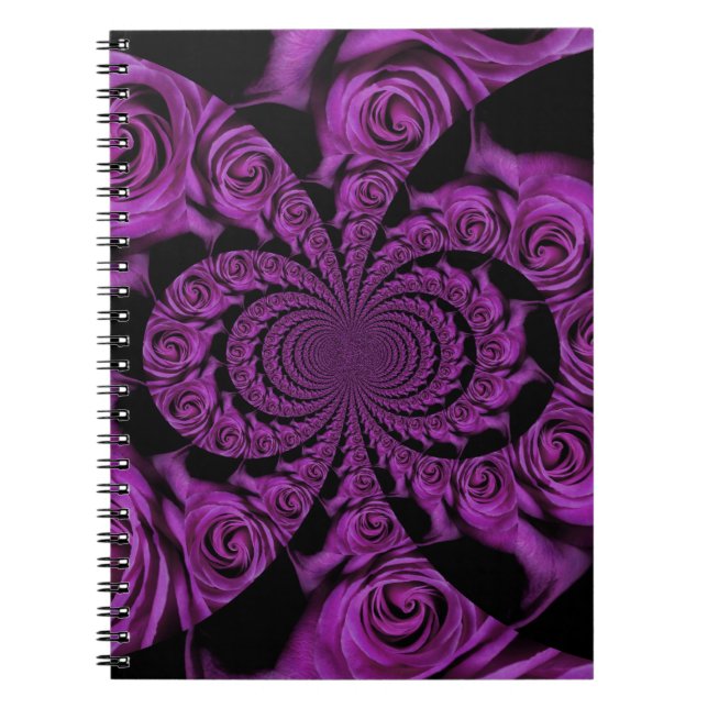 Caderno Espiral Paixão Roxa: Rosas Romanichéis Reais (Frente)
