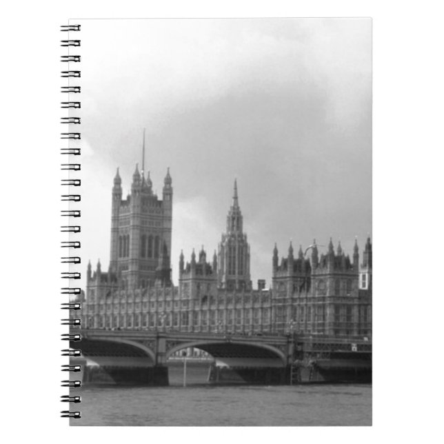 Caderno Espiral Palácio Branco Negro de Westminster (Frente)