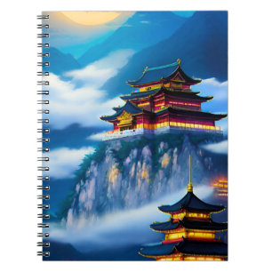 Caderno Espiral Palácio de Montanha Chinês