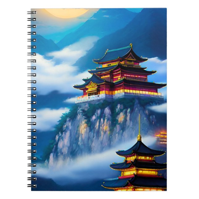 Caderno Espiral Palácio de Montanha Chinês (Frente)