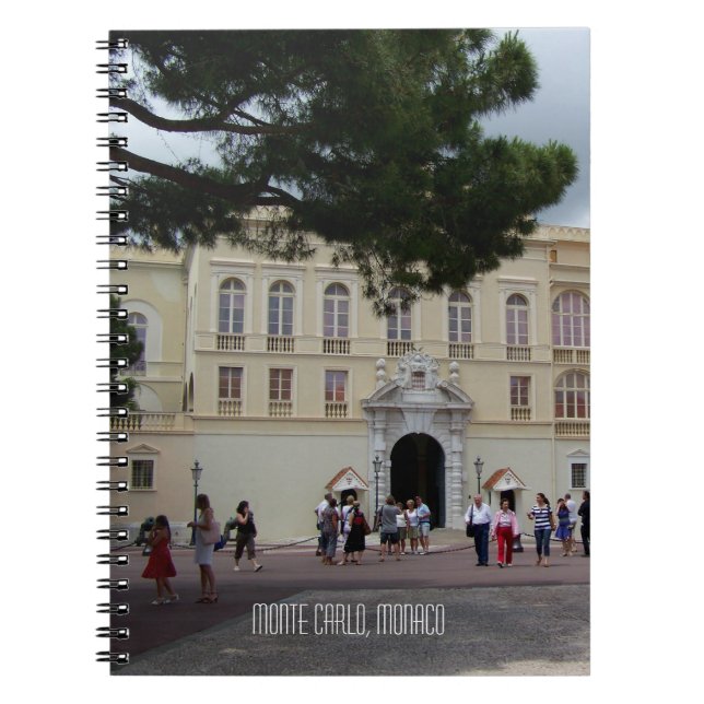 Caderno Espiral Palácio Real de Mônaco em Monte Carlo Viagem Souve (Frente)