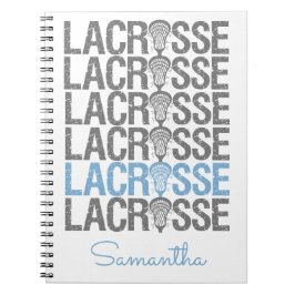 Caderno Espiral Palavra de Lacrosse em Pó Azul