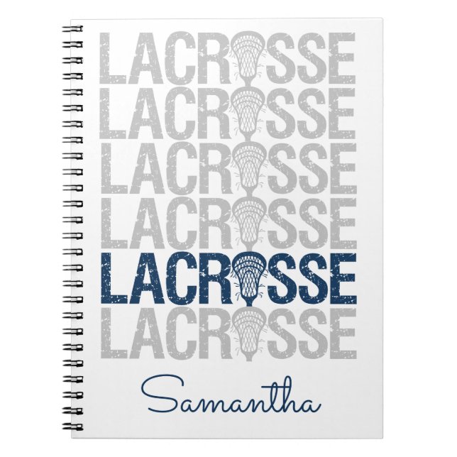 Caderno Espiral Palavra de Lacrosse marinho Azul (Frente)