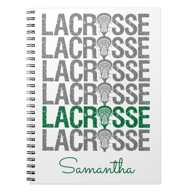 Caderno Espiral Palavra de Lacrosse Verde (Frente)