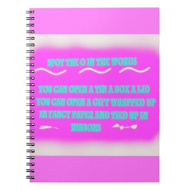 CADERNO ESPIRAL PALAVRAS DE EDUCAÇÃO DESIGN ROSA (Frente)