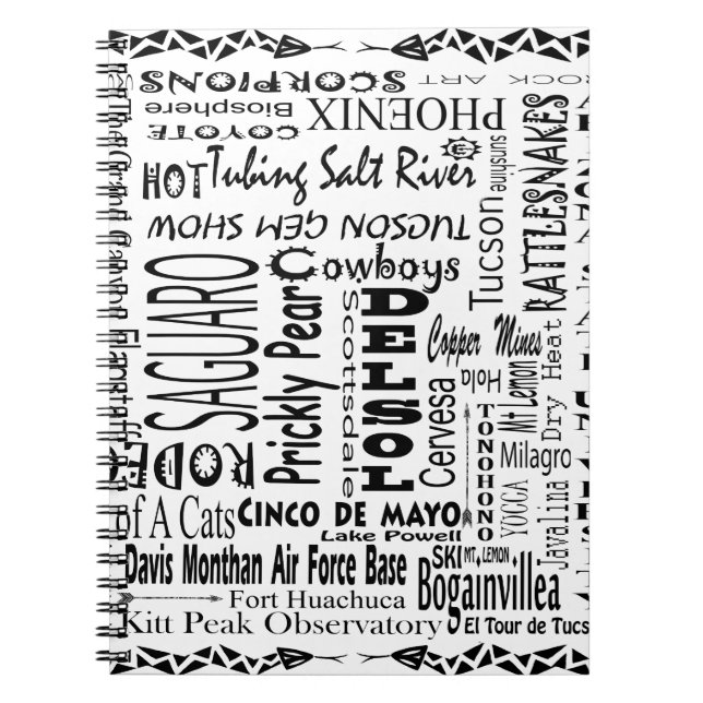 Caderno Espiral Palavras de efeito do Arizona (Frente)