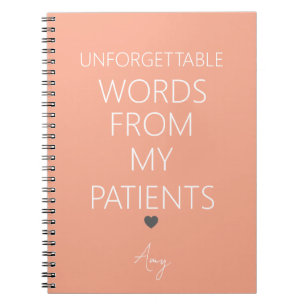 Caderno Espiral Palavras Inesquecíveis Dos Meus Pacientes