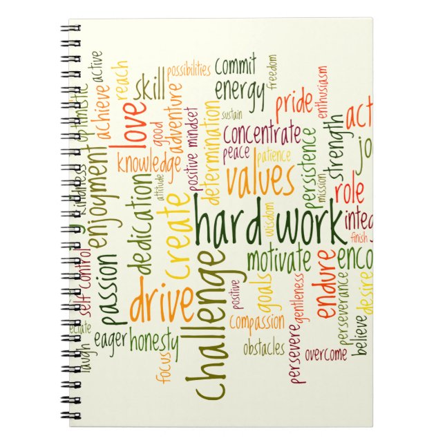 Caderno Espiral Palavras Motivacionais #2 efeito placebo positivo (Frente)