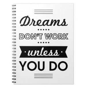 Caderno Espiral Palavras Motivacionais sobre Sonhos e Trabalho