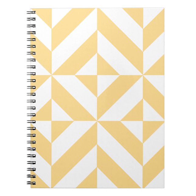 Caderno Espiral Pale Melon Geométrico Deco Cube (Frente)