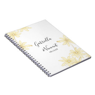 Caderno Espiral Pale Yellow Daisies Casando Livro de Convidados