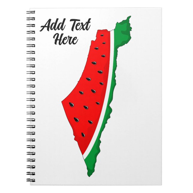 Caderno Espiral Palestina - Mapa Watermelon - Símbolo da liberdade (Frente)
