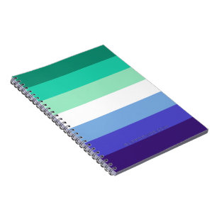 Caderno Espiral Paleta da bandeira de homens gays trans-inclusivos