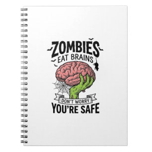 Caderno Espiral Palhaço Zumbi Come Cérebros Você Está Seguro Desi