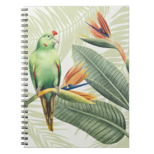 Caderno Espiral Palm Sai Com Pássaro Verde