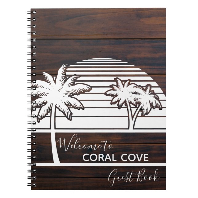 Caderno Espiral Palm Tree Beach House Livro Náutico (Frente)